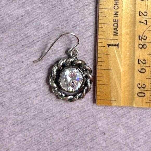 Shablool sterling silver and CZ round drop earrings - Picture 12 of 13